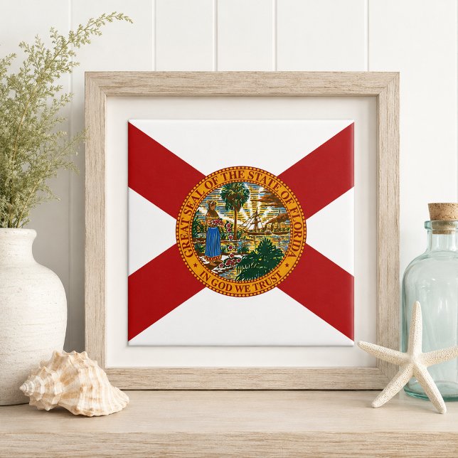 Azulejo De Cerâmica Bandeira do Estado da Flórida (Florida State Flag Tile)
