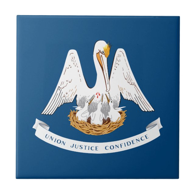 Azulejo De Cerâmica Bandeira do Estado da Louisiana (Frente)