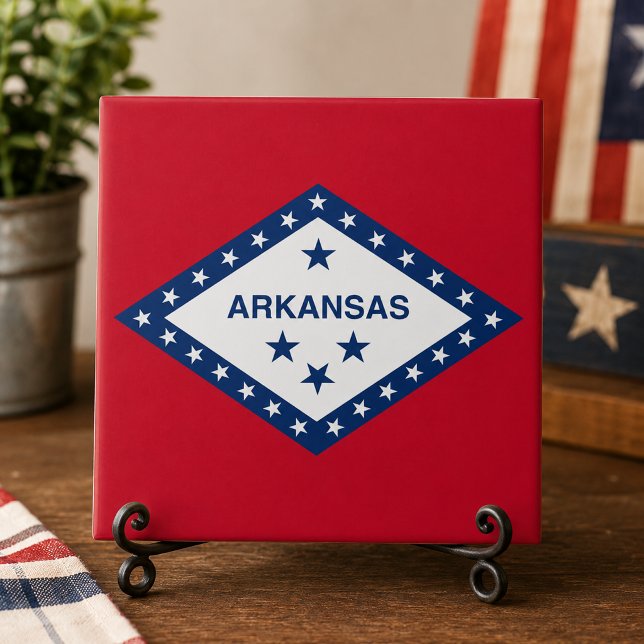 Azulejo De Cerâmica Bandeira do estado de Arkansas (Arkansas State Flag Tile)