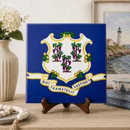 Azulejo De Cerâmica Bandeira do Estado de Connecticut