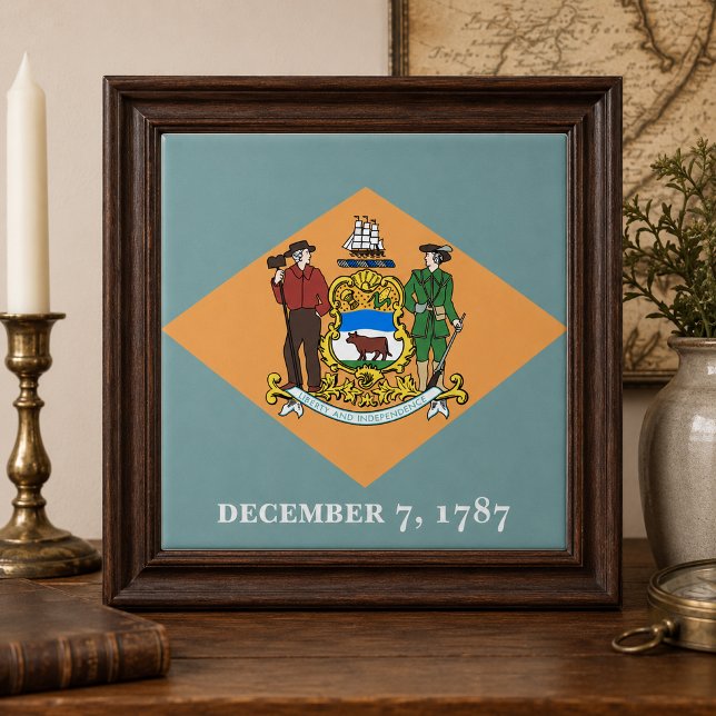 Azulejo De Cerâmica Bandeira do Estado de Delaware (State of Delaware Flag Tile)