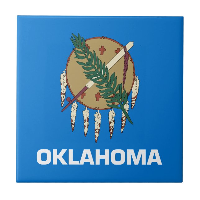 Azulejo De Cerâmica Bandeira do Estado de Oklahoma (Frente)