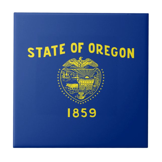 Azulejo De Cerâmica Bandeira do Estado de Oregon (Frente)
