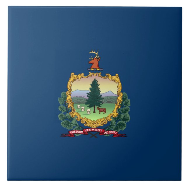 Azulejo De Cerâmica Bandeira do Estado de Vermont (Frente)