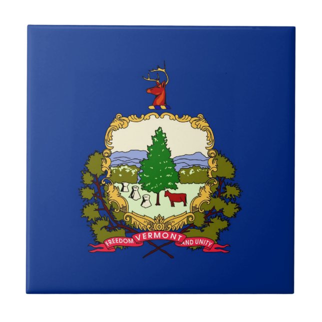 Azulejo De Cerâmica Bandeira do estado de Vermont (Frente)