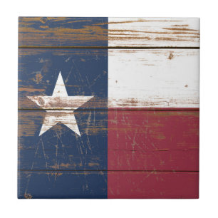 Azulejo De Cerâmica Bandeira do Estado de Wooden Texas