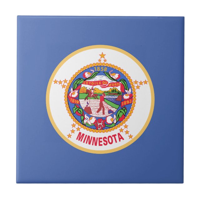 Azulejo De Cerâmica Bandeira do Estado do Minnesota (Frente)