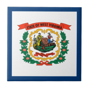 Azulejo De Cerâmica Bandeira do Estado Patriótico da Virgínia Ociden