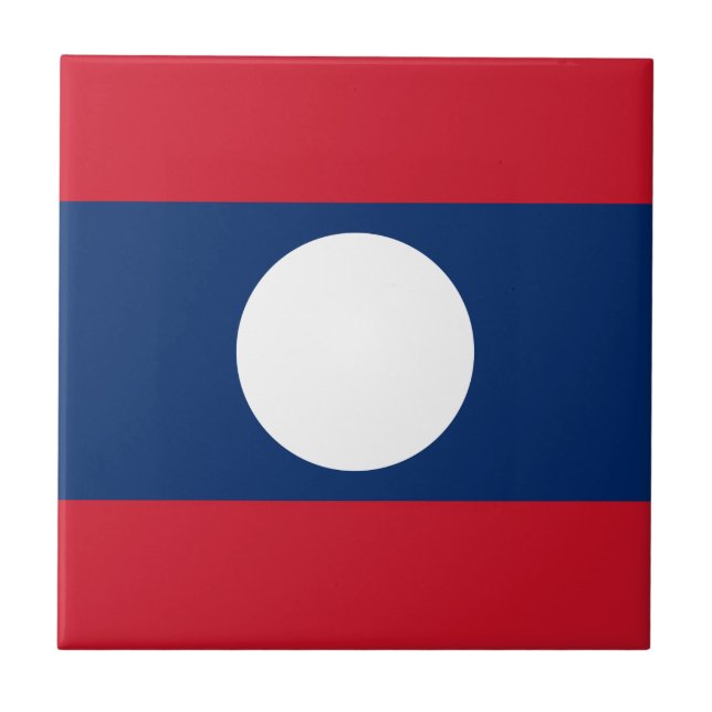 Azulejo De Cerâmica Bandeira do Laos (Frente)