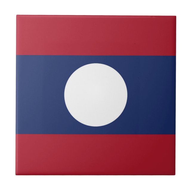 Azulejo De Cerâmica Bandeira do Laos (Frente)