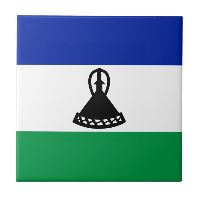 Azulejo De Cerâmica Bandeira do Lesoto (Frente)