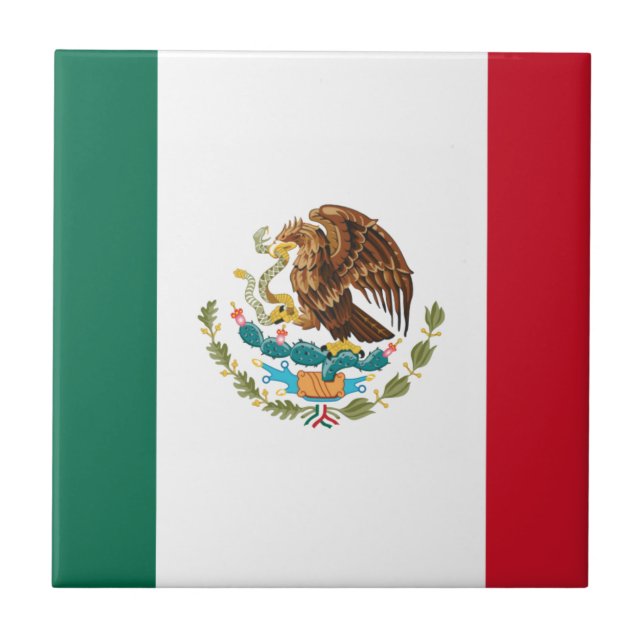Azulejo De Cerâmica Bandeira do México (Frente)