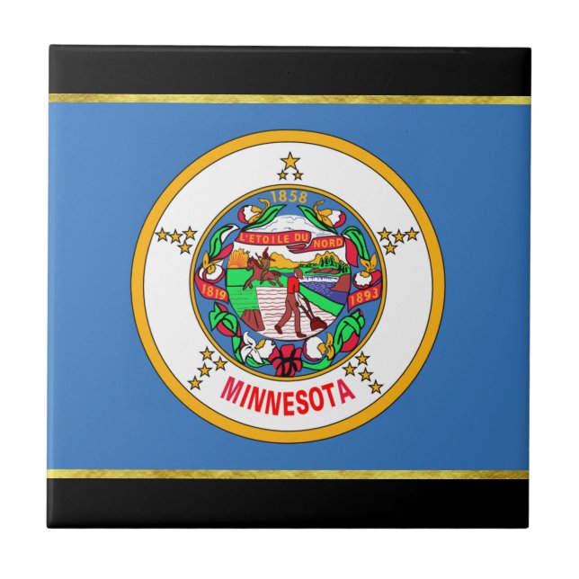 Azulejo De Cerâmica bandeira do Minnesota (Frente)