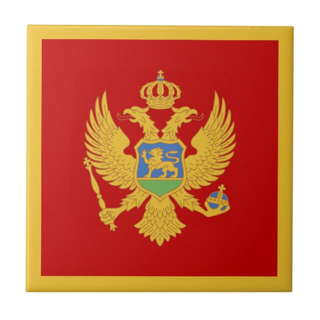 Azulejo De Cerâmica Bandeira do Montenegro (Frente)