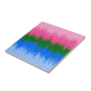 Azulejo De Cerâmica Bandeira do Orgulho Abstrato Omnirromântico Trippy