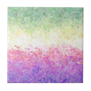Azulejo De Cerâmica Bandeira do Orgulho Genderdoe Abstrato Boho Trippy