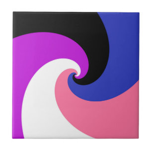Azulejo De Cerâmica Bandeira do Orgulho Genderfluid Abstrata Espiral B