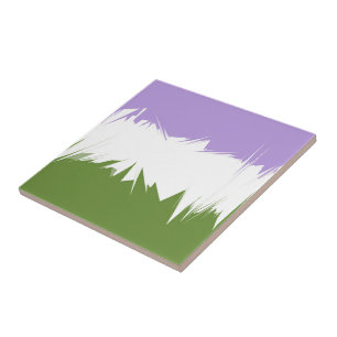 Azulejo De Cerâmica Bandeira do Orgulho Genderqueer Abstrata ZigZag Es