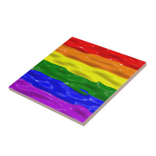 Azulejo De Cerâmica Bandeira do orgulho SlipperyJoe's líquido vermelho