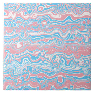 Azulejo De Cerâmica Bandeira do Orgulho Trans Trippy Boho Groovy Listr