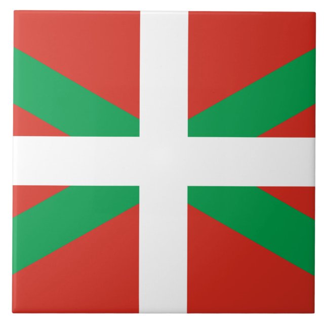 Azulejo De Cerâmica Bandeira do País Basco (Frente)