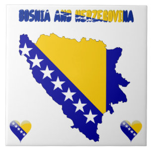 Azulejo De Cerâmica Bandeira do país da Bósnia