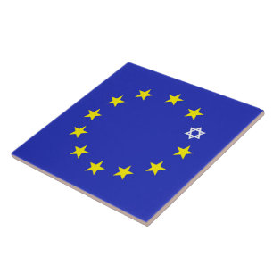 Azulejo De Cerâmica Bandeira do Parlamento Judaico Europeu