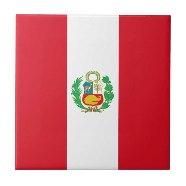 Azulejo De Cerâmica Bandeira do Peru (Frente)