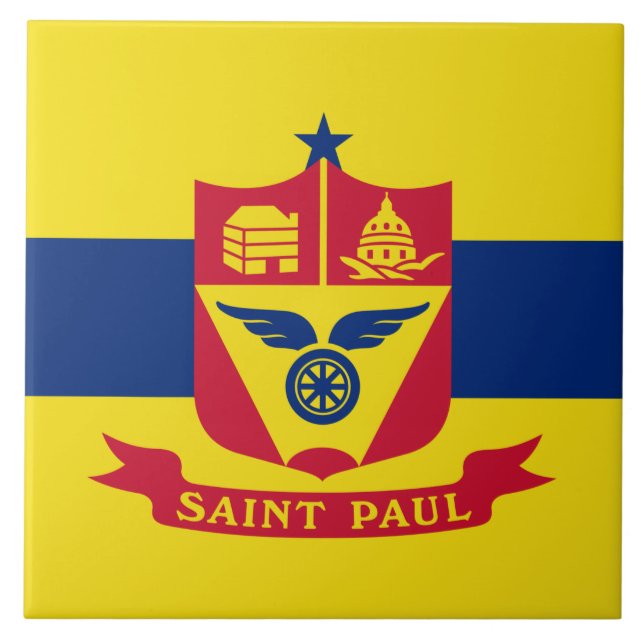 Azulejo De Cerâmica Bandeira do Santo Paul (Minnesota) (Frente)