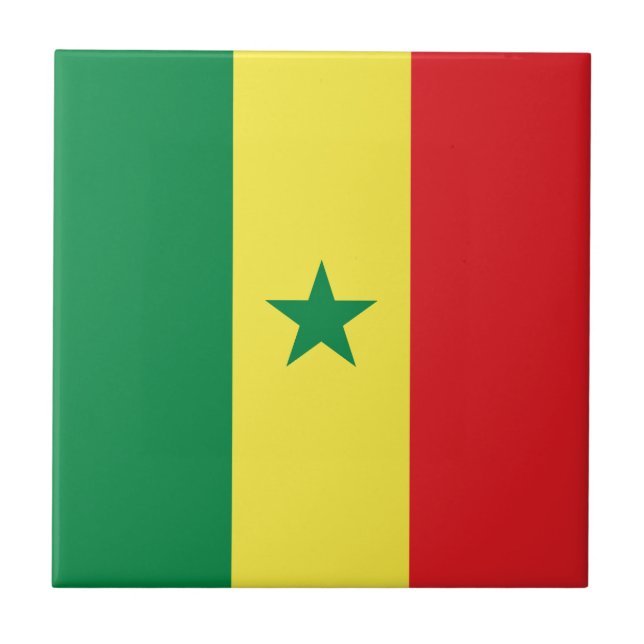 Azulejo De Cerâmica Bandeira do Senegal (Frente)