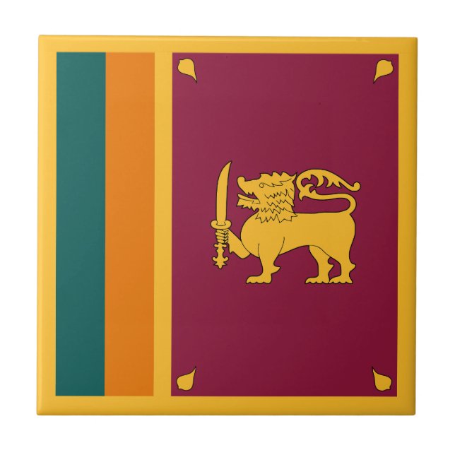 Azulejo De Cerâmica Bandeira do Sri Lanka (Frente)