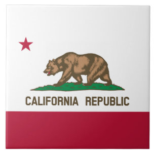 Azulejo De Cerâmica Bandeira do Urso da República da Califórnia: Calif