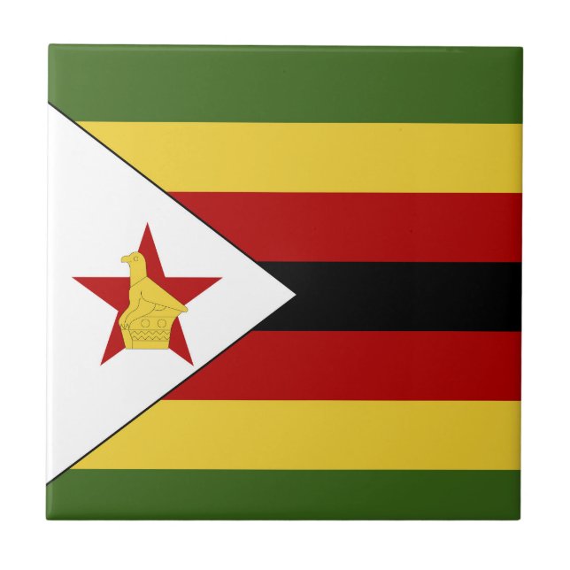 Azulejo De Cerâmica Bandeira do Zimbabué (Frente)