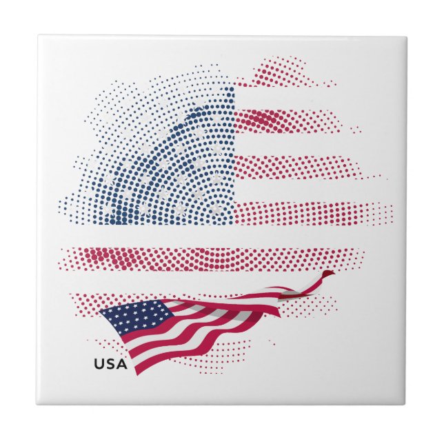 Azulejo De Cerâmica bandeira dos EUA (Frente)