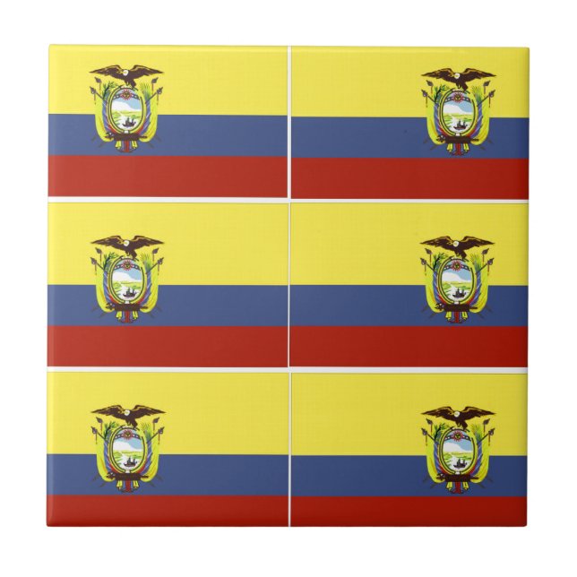 Azulejo De Cerâmica bandeira equatoriana (Frente)
