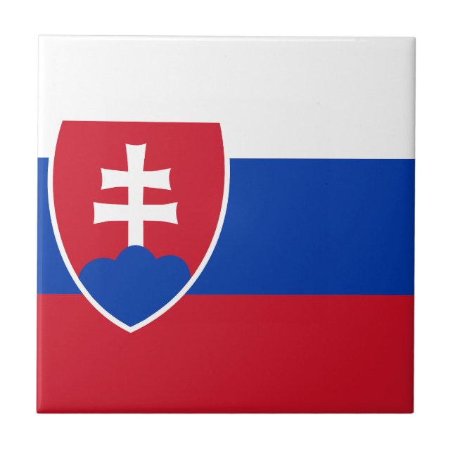 Azulejo De Cerâmica Bandeira eslovaca (Frente)