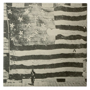 Azulejo De Cerâmica Bandeira Estrelada: Bandeira Americana em Exposiçã