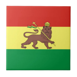 Azulejo De Cerâmica Bandeira etíope velha com o leão de Judah