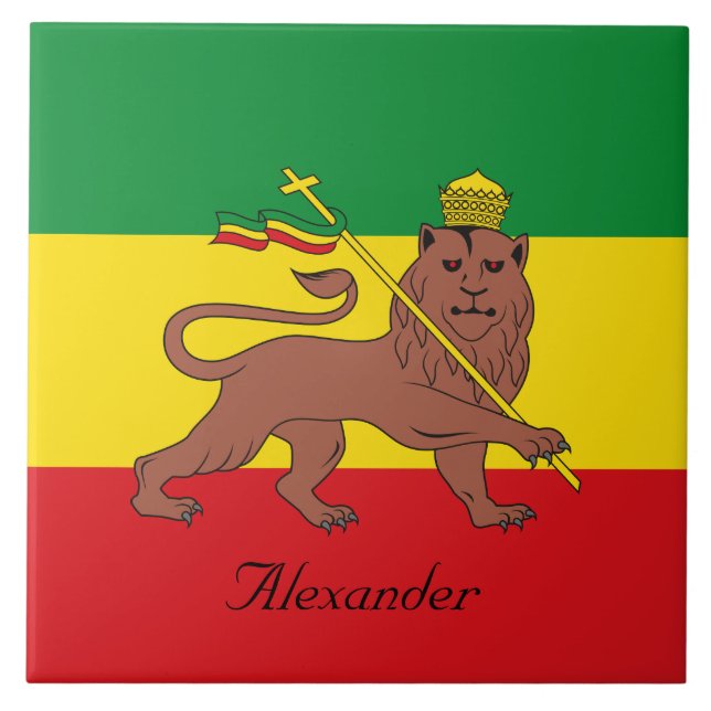 Azulejo De Cerâmica Bandeira feita sob encomenda de Rastafarian do (Frente)