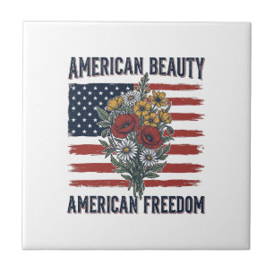 Azulejo De Cerâmica Bandeira Floral Liberdade Beleza Americana
