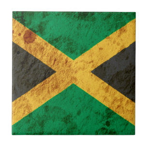 Azulejo De Cerâmica Bandeira jamaicana áspera