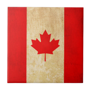 Azulejo De Cerâmica Bandeira Nacional Patriótica Original do CANADÁ