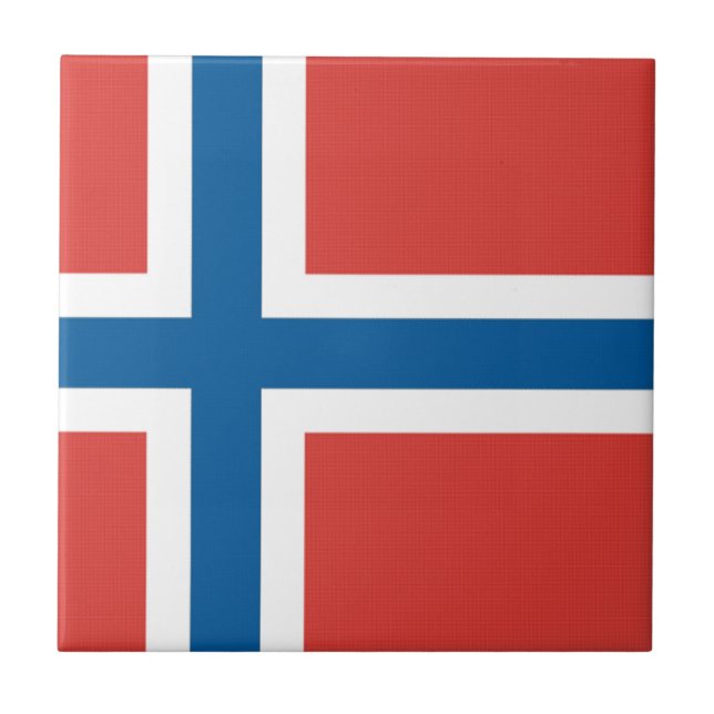 Azulejo De Cerâmica Bandeira norueguesa (Frente)