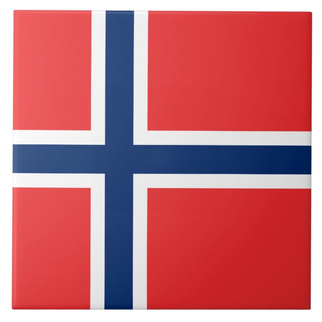 Azulejo De Cerâmica Bandeira norueguesa (Noruega) (Frente)