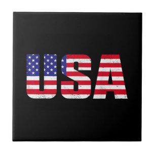 Azulejo De Cerâmica Bandeira Patriótica Americana Dos EUA Para Homens