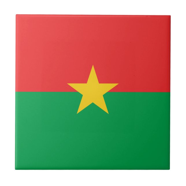 Azulejo De Cerâmica Bandeira Patriótica Burkina Faso (Frente)