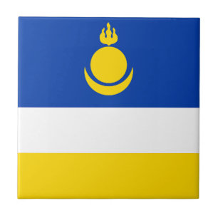 Azulejo De Cerâmica Bandeira Patriótica da Buriácia