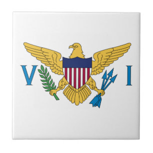 Azulejo De Cerâmica Bandeira Patriótica das Ilhas Virgens Americanas