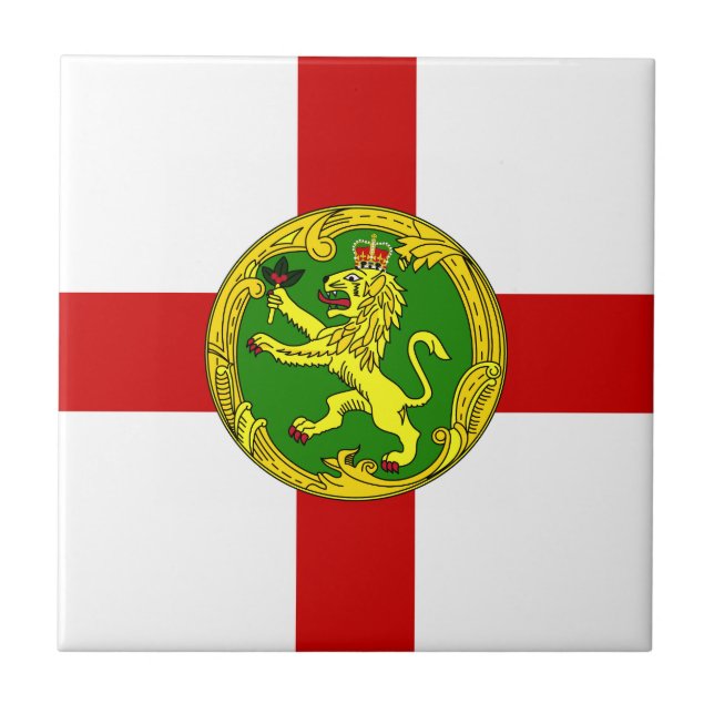 Azulejo De Cerâmica Bandeira Patriótica de Alderney (Frente)