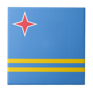 Azulejo De Cerâmica Bandeira Patriótica de Aruba